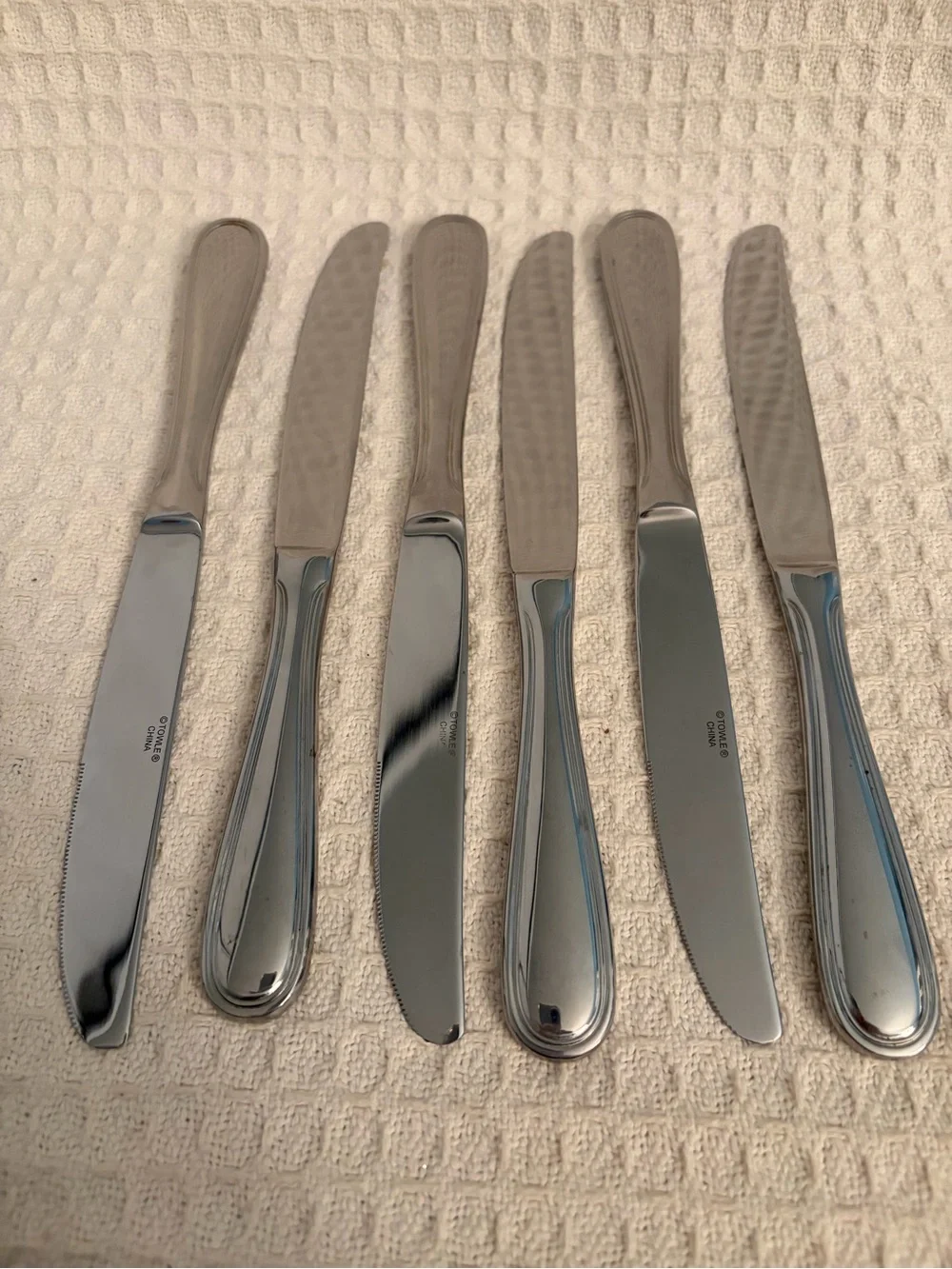 Towle Double Border Line Dinner Knives Set Of 6